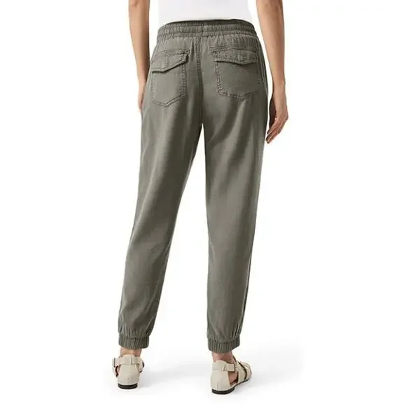 SPLENDID WOMENS XLARGE DRAWSTRING LINEN BLEND LAKESIDE JOGGER GREEN NEW